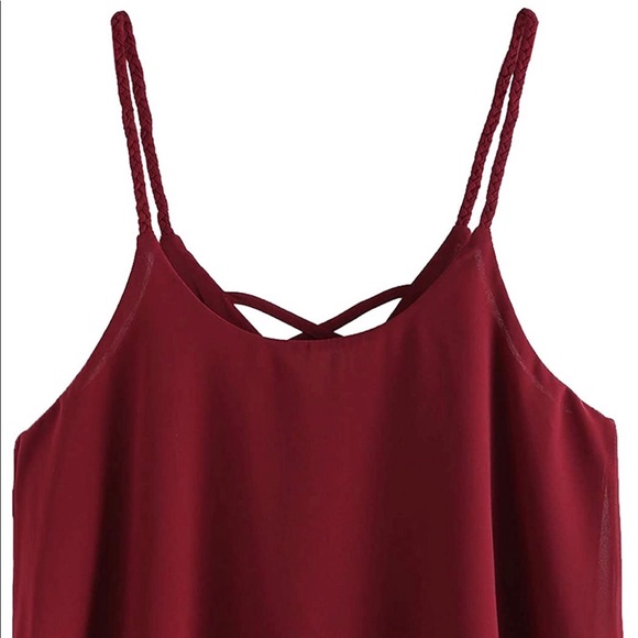 Red wine color tierd cami. - Picture 3 of 4